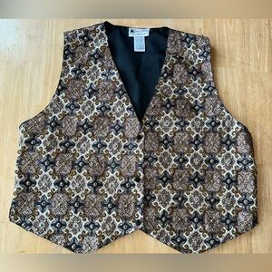 Woman’s  Ana Mori vintage vest beaded sparkle all size / large brown fall colors